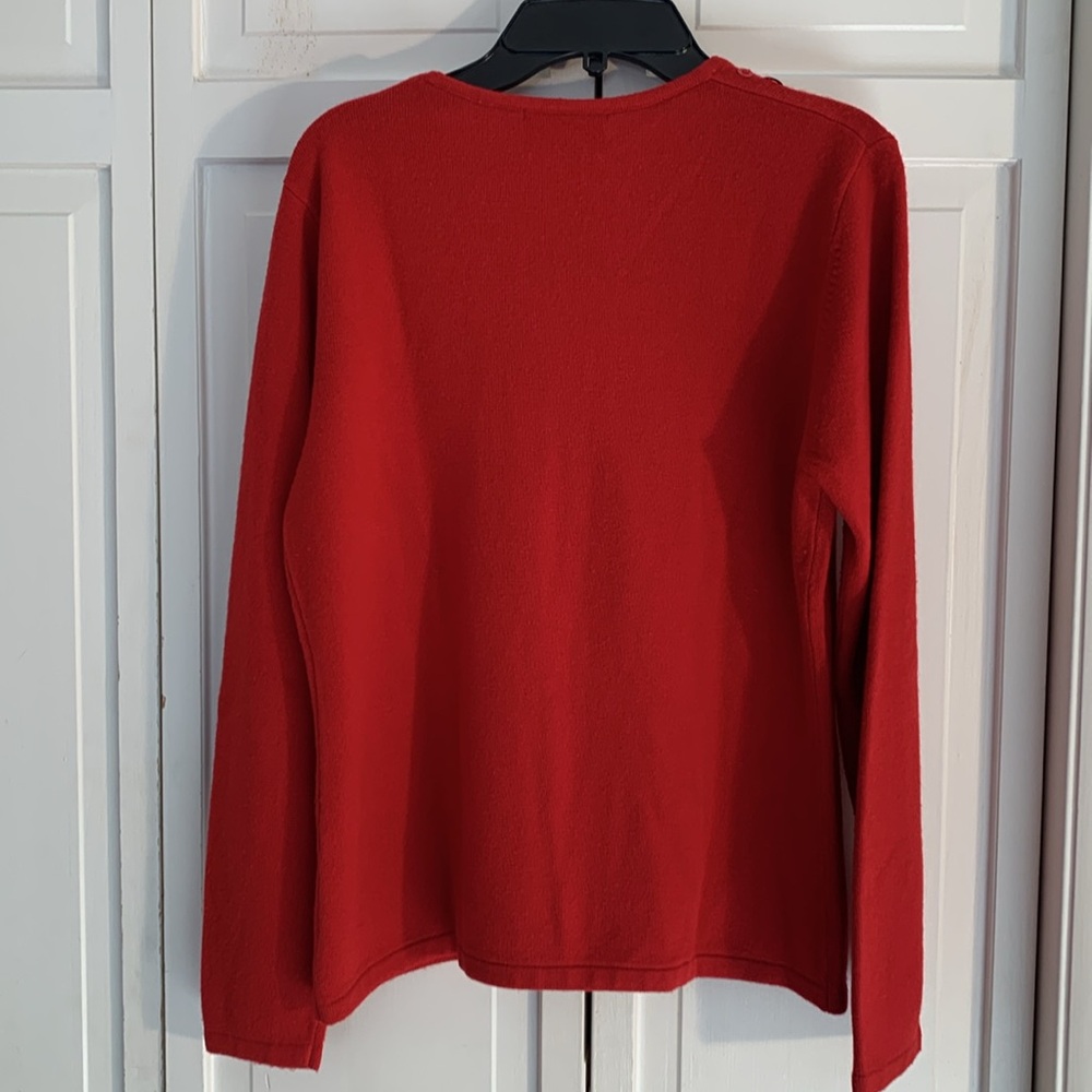 TanJay Red Crew Neck Sweater EUC - Picture 4 of 6